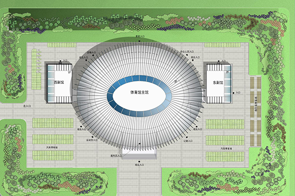 寶坻體(ti) 育館總平麵圖-星空体育入口科技無電照明